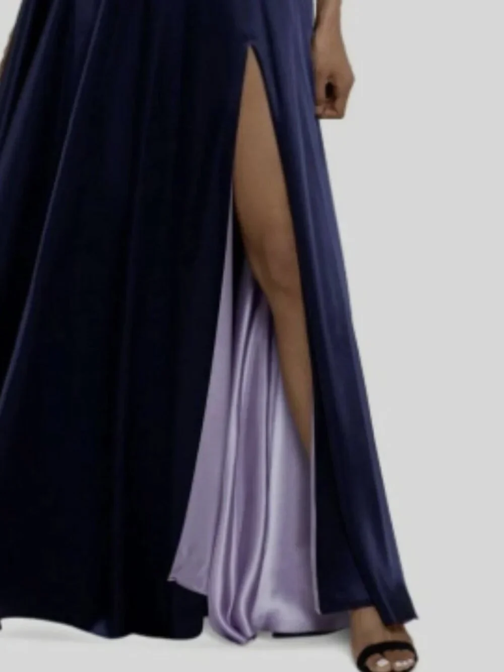 NWT Betsy & Adam Two-Tone Satin Open Back Gown Size 6